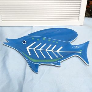 Blue Fish Serving Plate